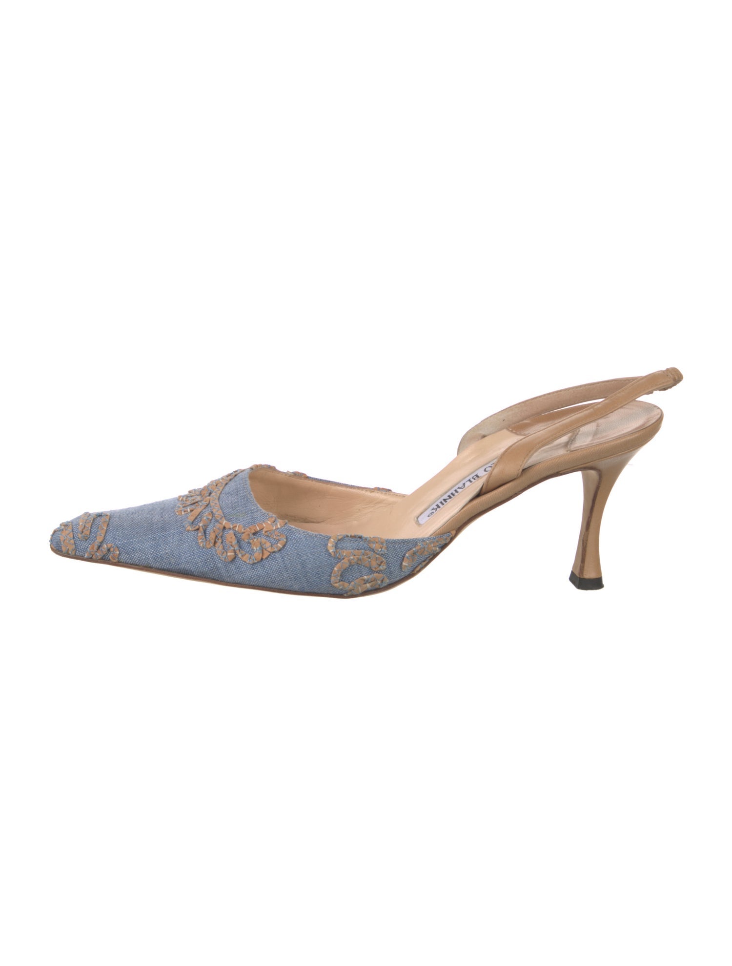 Manolo Blahnik Embroidered Accent Mules