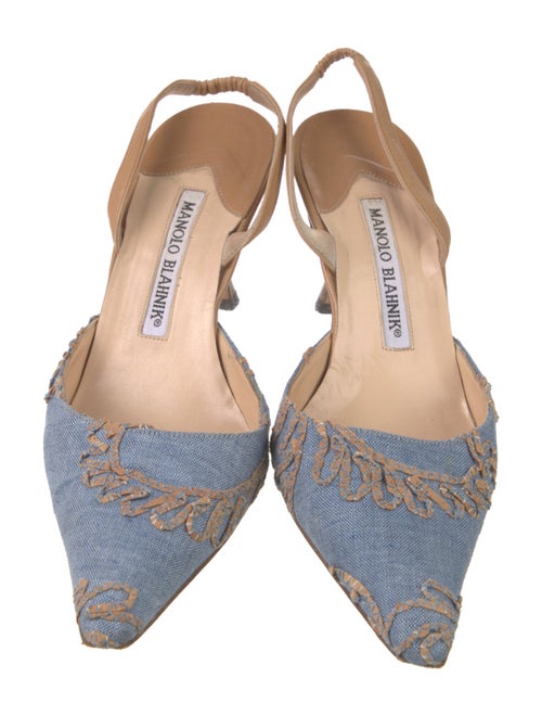 Manolo Blahnik Embroidered Accent Mules