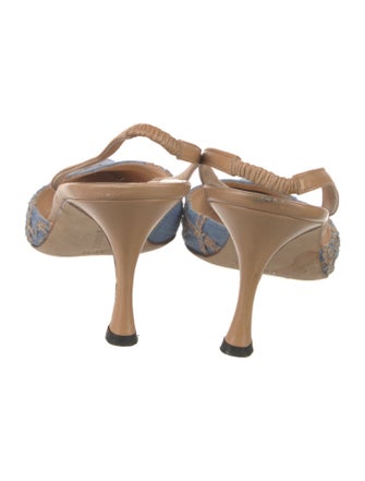 Manolo Blahnik Embroidered Accent Mules