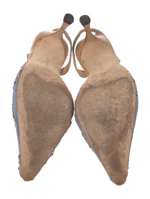 Manolo Blahnik Embroidered Accent Mules