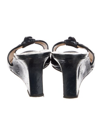 Manolo Blahnik Patent Leather Slides