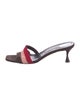Manolo Blahnik Suede Colorblock Pattern Slides