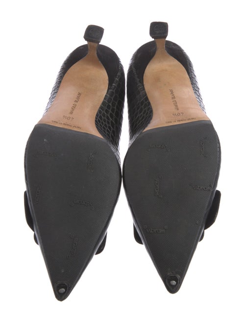 Manolo Blahnik Embossed Leather Pumps
