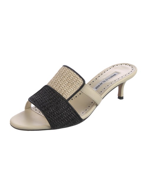 Manolo Blahnik Leather Slides