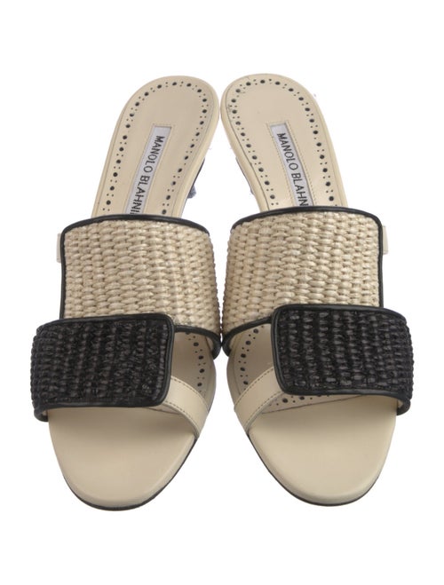 Manolo Blahnik Leather Slides