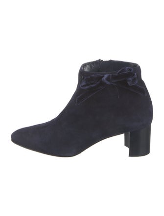 Manolo Blahnik Suede Bow Accents Boots