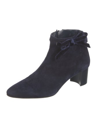 Manolo Blahnik Suede Bow Accents Boots