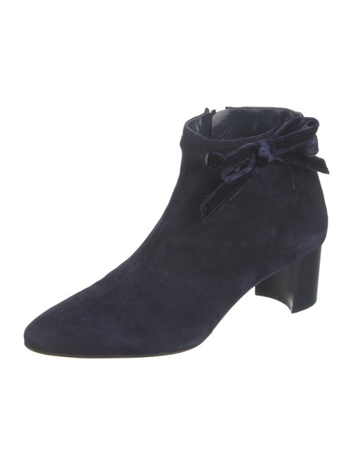 Manolo Blahnik Suede Bow Accents Boots