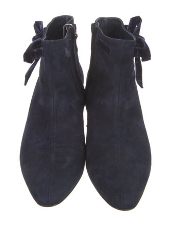 Manolo Blahnik Suede Bow Accents Boots