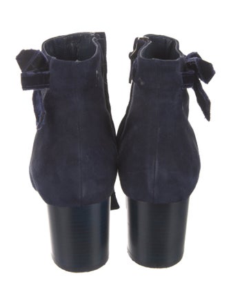 Manolo Blahnik Suede Bow Accents Boots