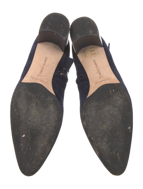 Manolo Blahnik Suede Bow Accents Boots