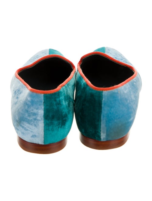Manolo Blahnik Velvet Colorblock Pattern Loafers