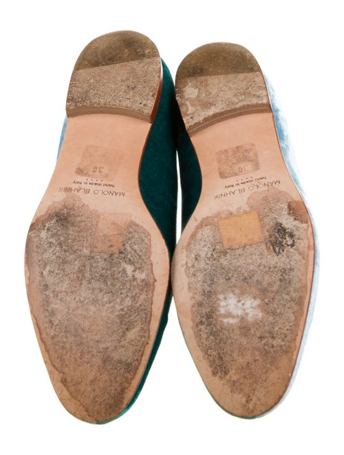 Manolo Blahnik Velvet Colorblock Pattern Loafers