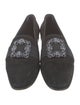 Manolo Blahnik Suede Crystal Embellishments Loafers