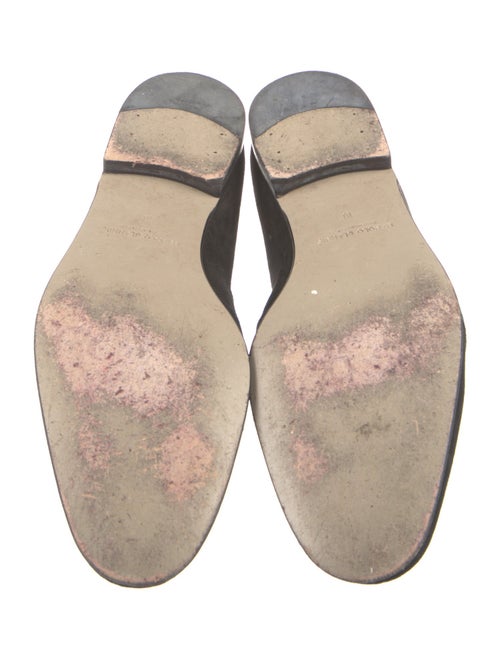 Manolo Blahnik Suede Crystal Embellishments Loafers