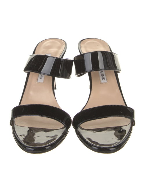 Manolo Blahnik Patent Leather Slides