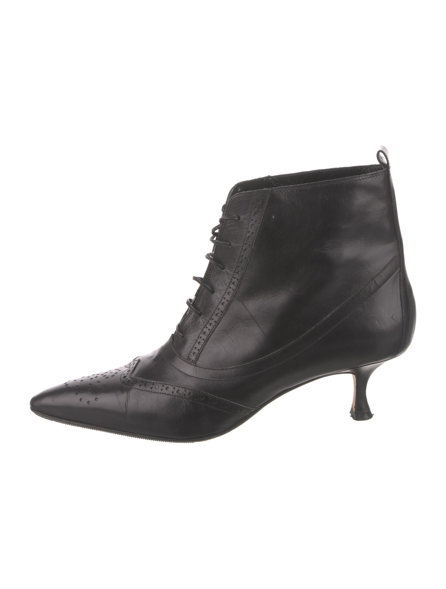 Manolo Blahnik Leather Lace-Up Boots