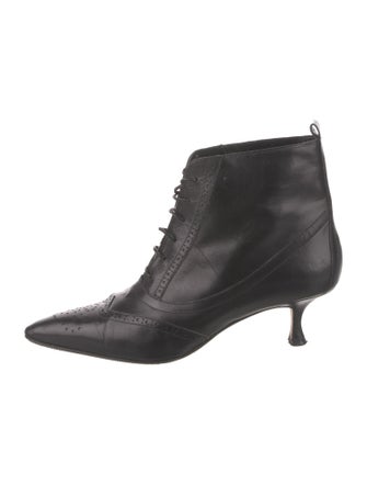 Manolo Blahnik Leather Lace-Up Boots