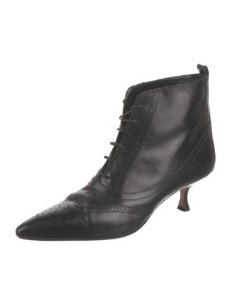 Manolo Blahnik Leather Lace-Up Boots