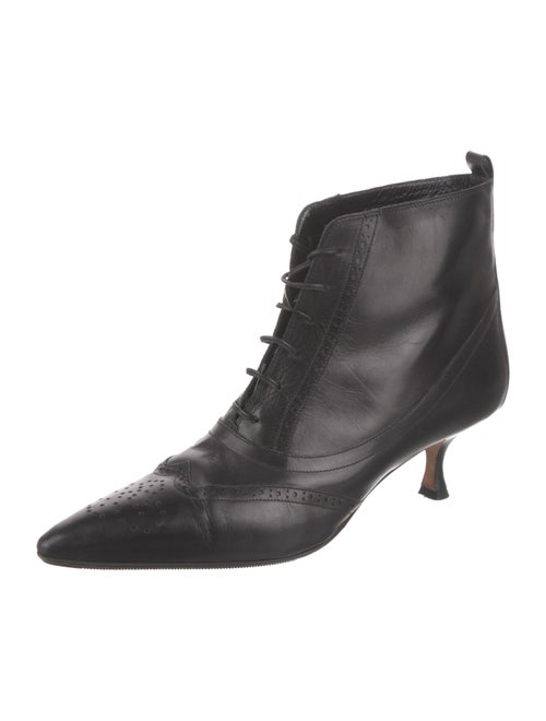 Manolo Blahnik Leather Lace-Up Boots