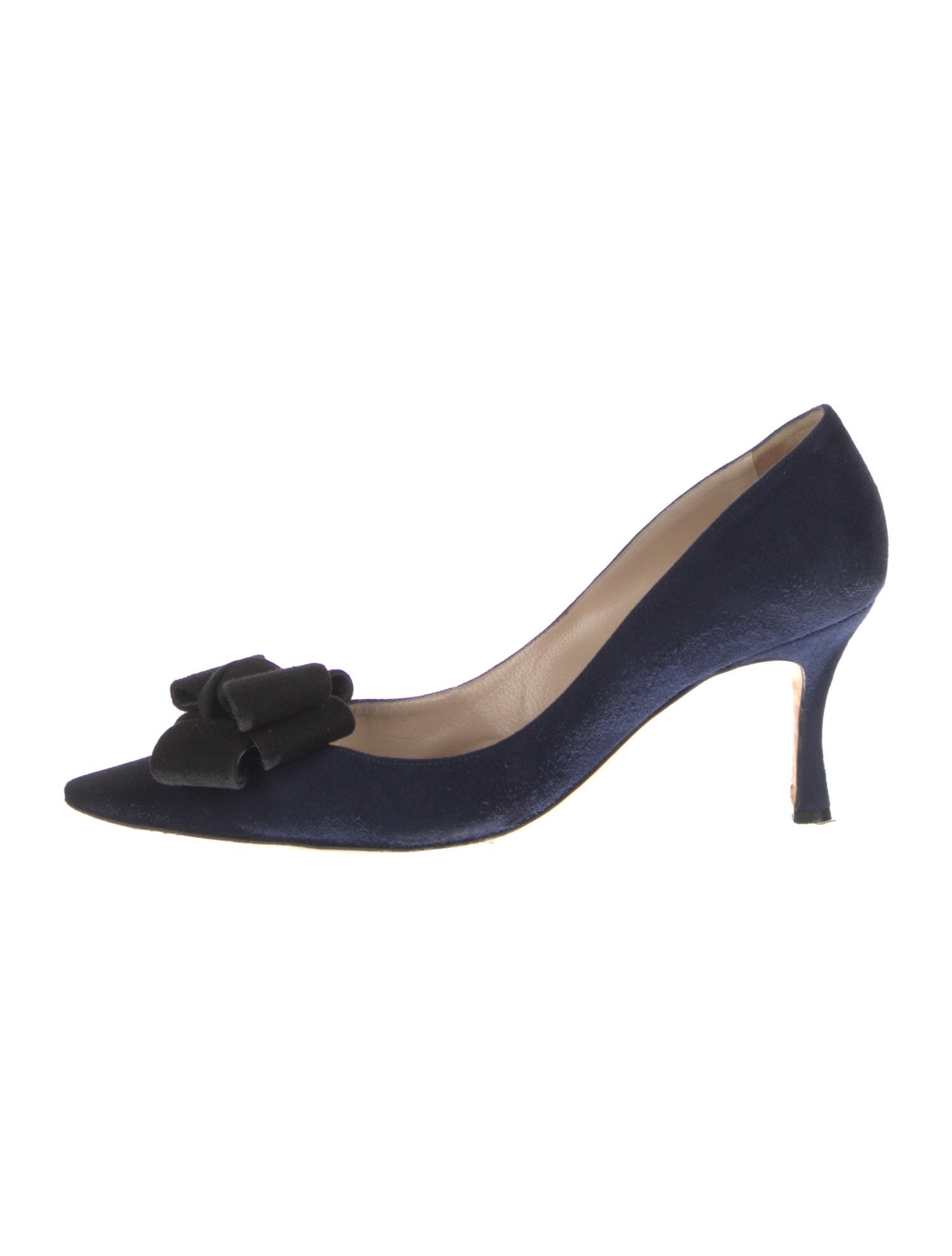 Manolo Blahnik Suede Bow Accents Pumps