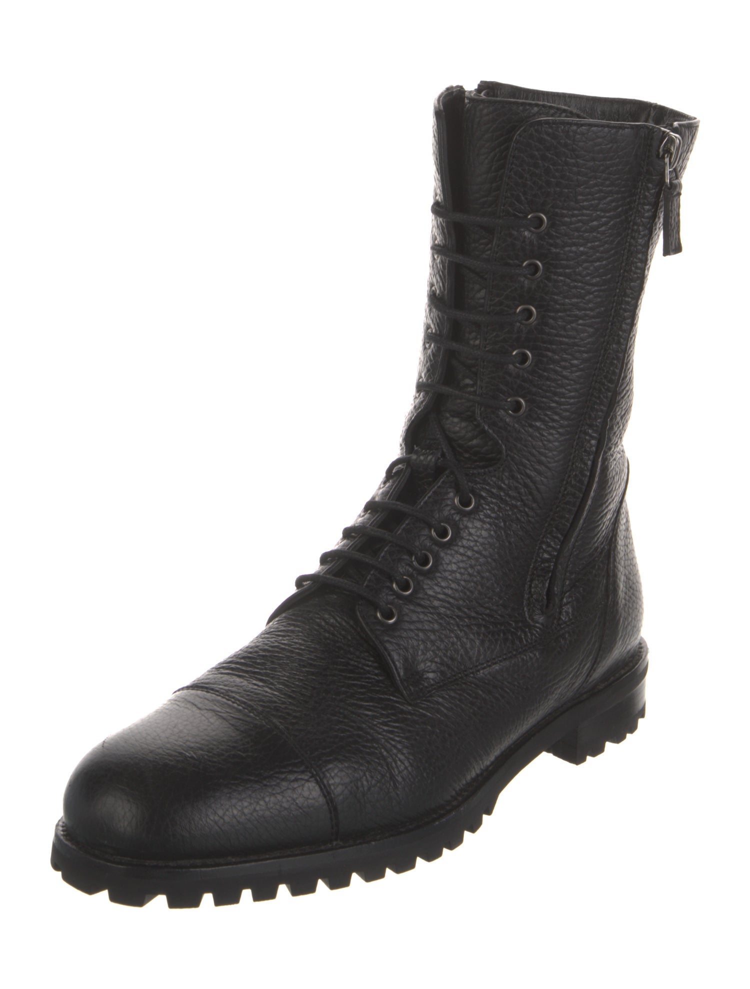 Manolo Blahnik Leather Combat Boots