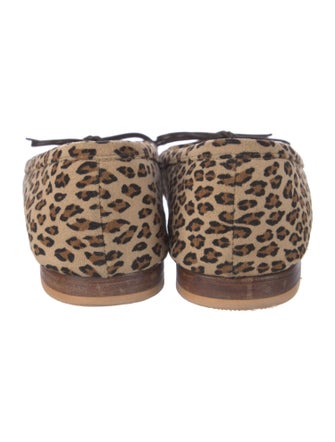 Manolo Blahnik Suede Animal Print Flats