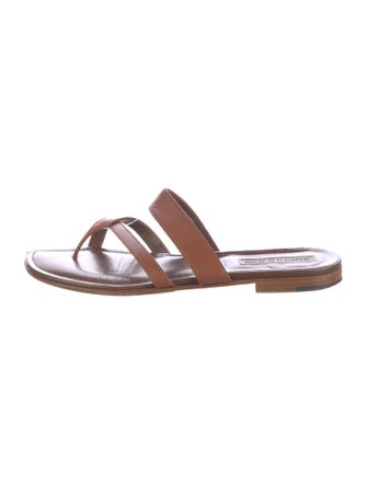 Manolo Blahnik Leather Slides