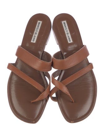 Manolo Blahnik Leather Slides