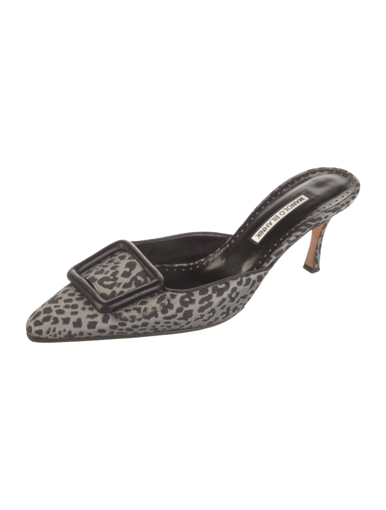 Manolo Blahnik Animal Print Mules