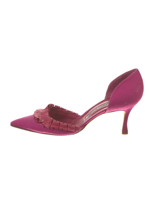 Manolo Blahnik Ruffle Embellishment D'Orsay Pumps