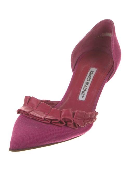 Manolo Blahnik Ruffle Embellishment D'Orsay Pumps