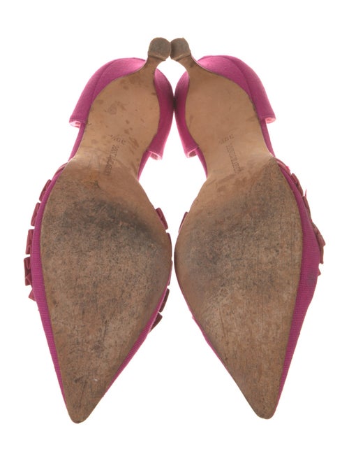 Manolo Blahnik Ruffle Embellishment D'Orsay Pumps