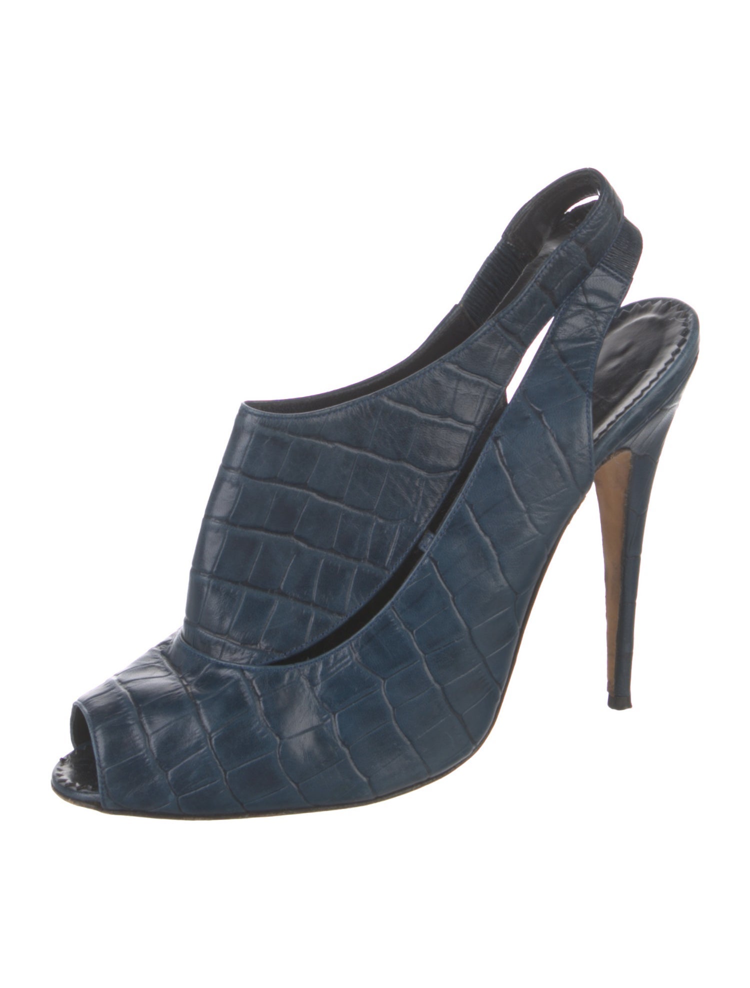 Manolo Blahnik Leather Animal Print Slingback Pumps