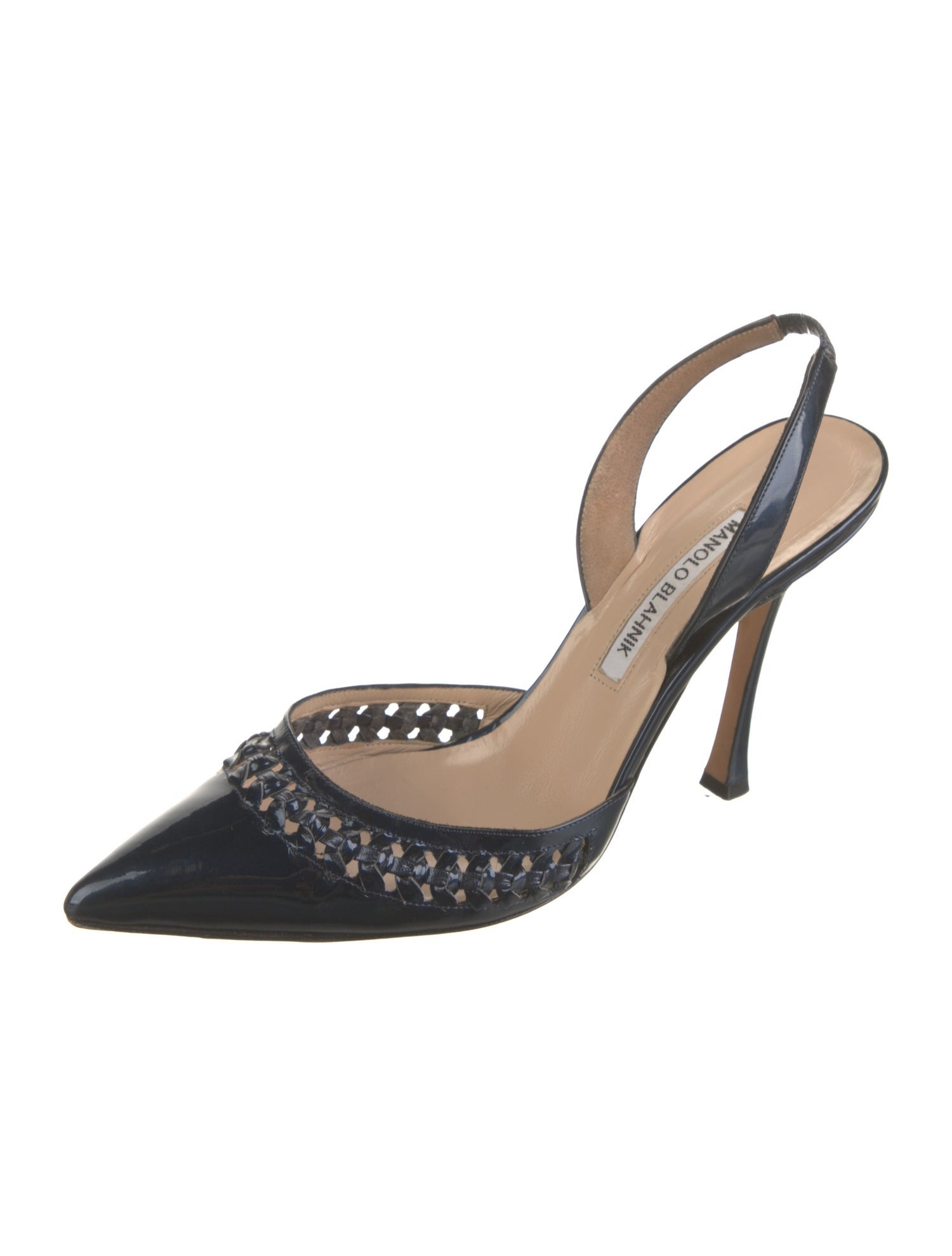 Manolo Blahnik Patent Leather Slingback Pumps