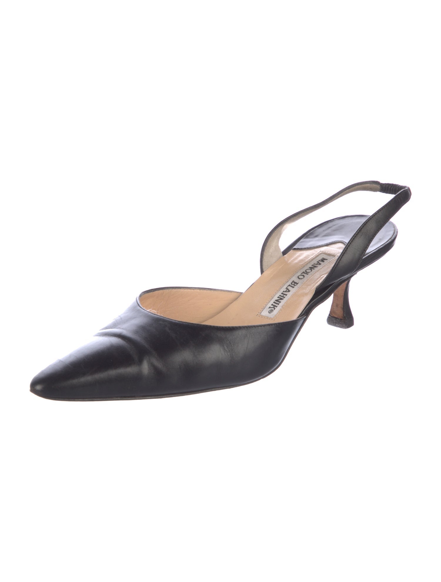 Manolo Blahnik Leather Slingback Pumps