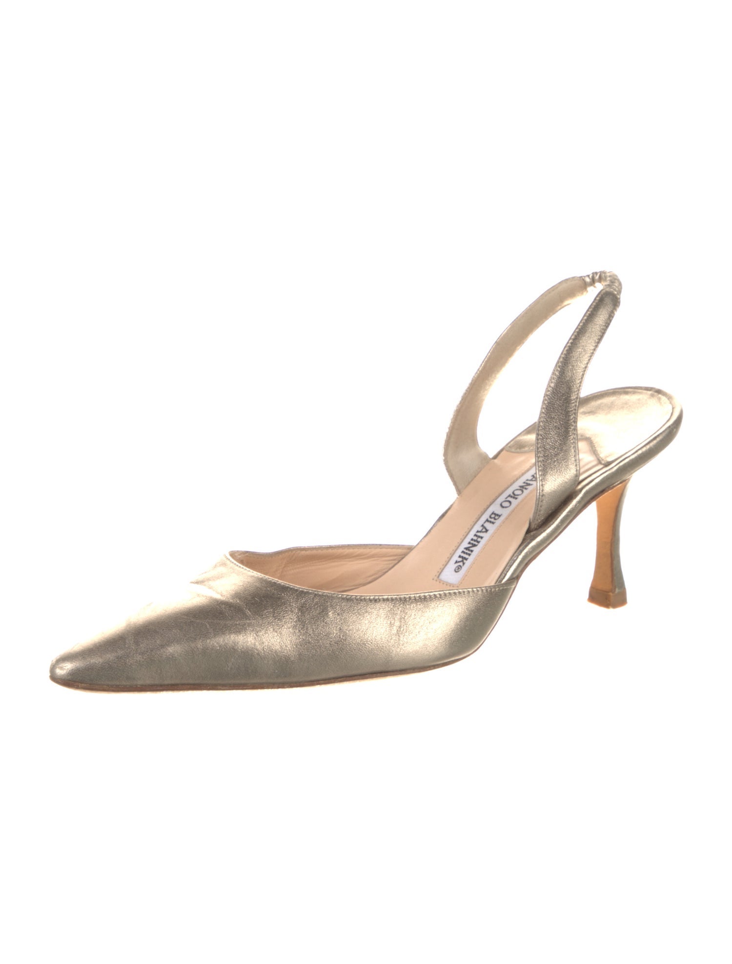 Manolo Blahnik Leather Slingback Pumps