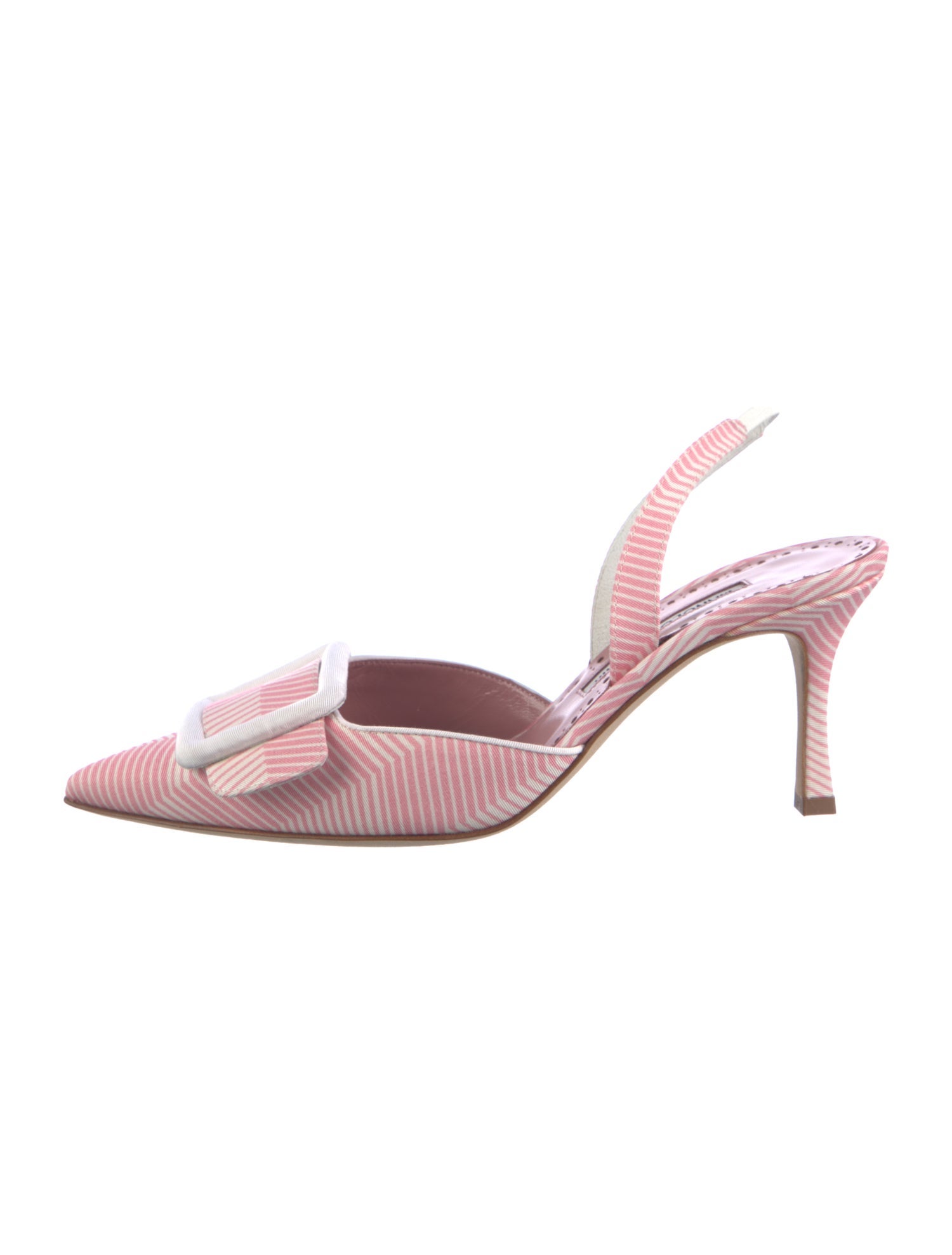 Manolo Blahnik Striped Slingback Pumps