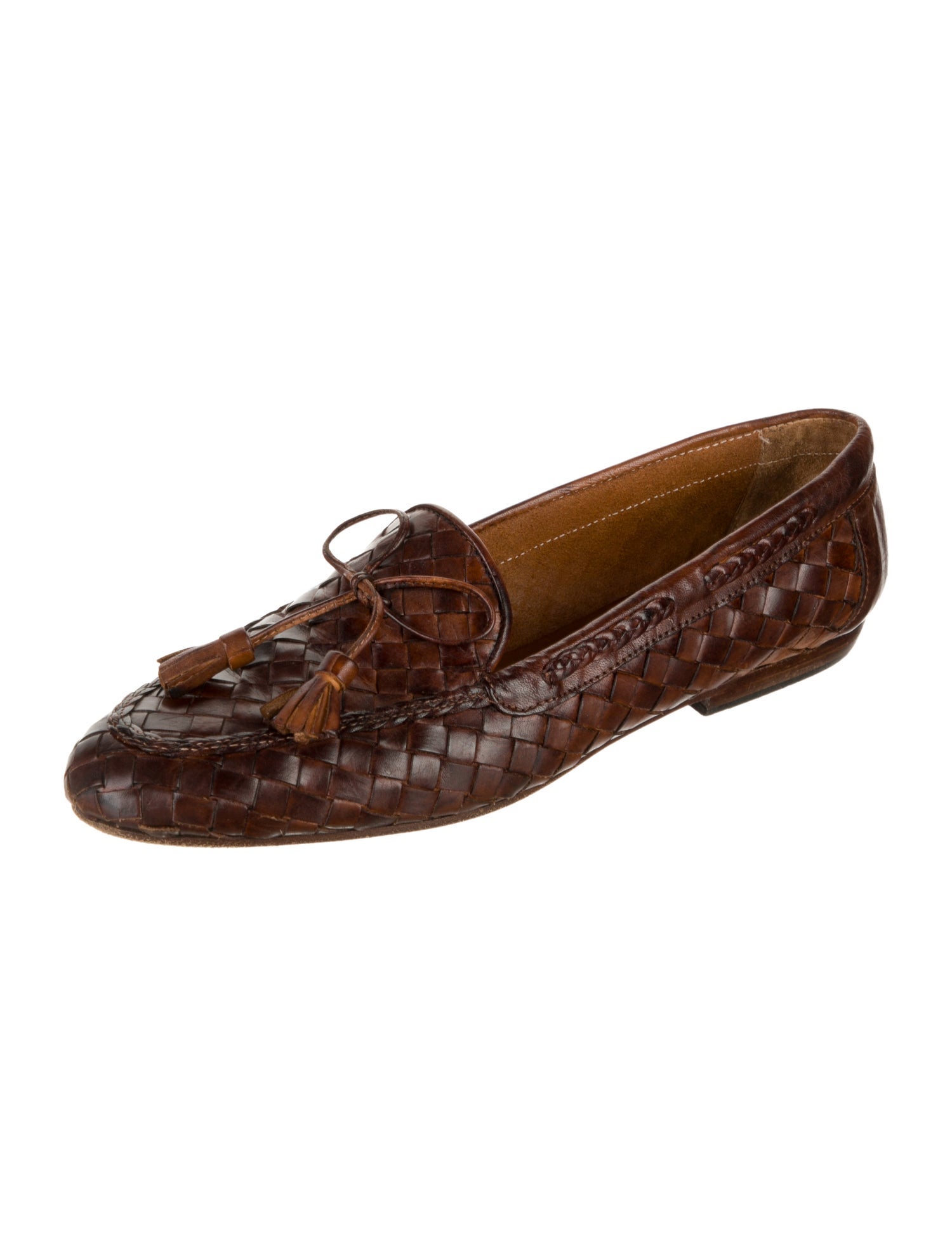 Manolo Blahnik Embossed Leather Loafers
