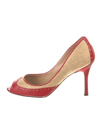 Manolo Blahnik Colorblock Pattern Pumps