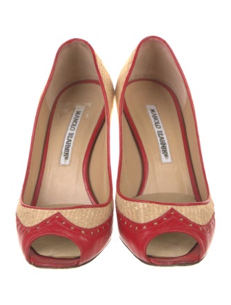 Manolo Blahnik Colorblock Pattern Pumps