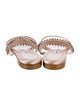 Manolo Blahnik Satin Crystal Embellishments Slides
