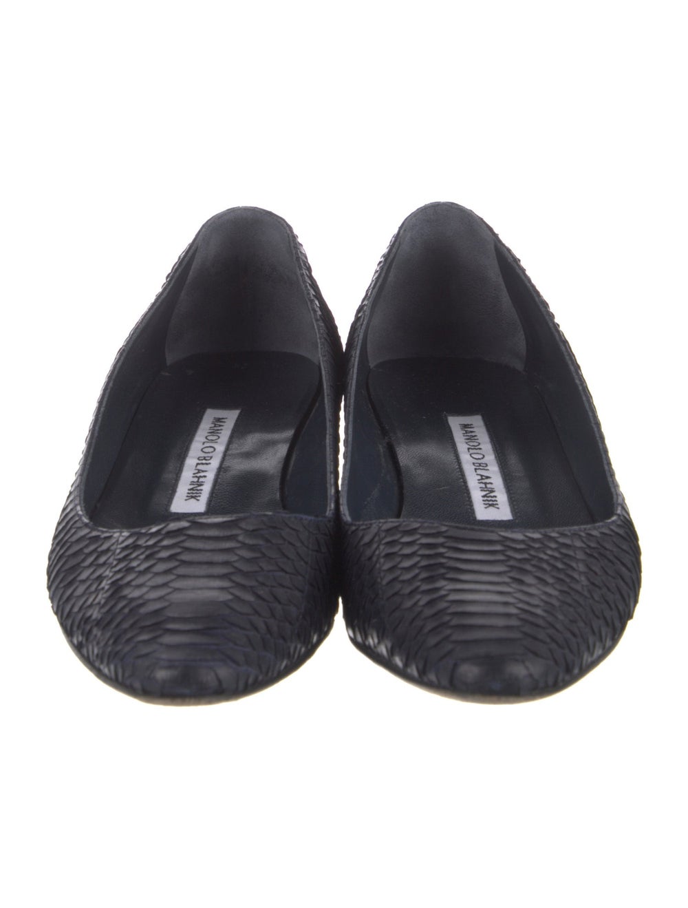 Manolo Blahnik Listony Pumps Blue Python Leather … - image 3