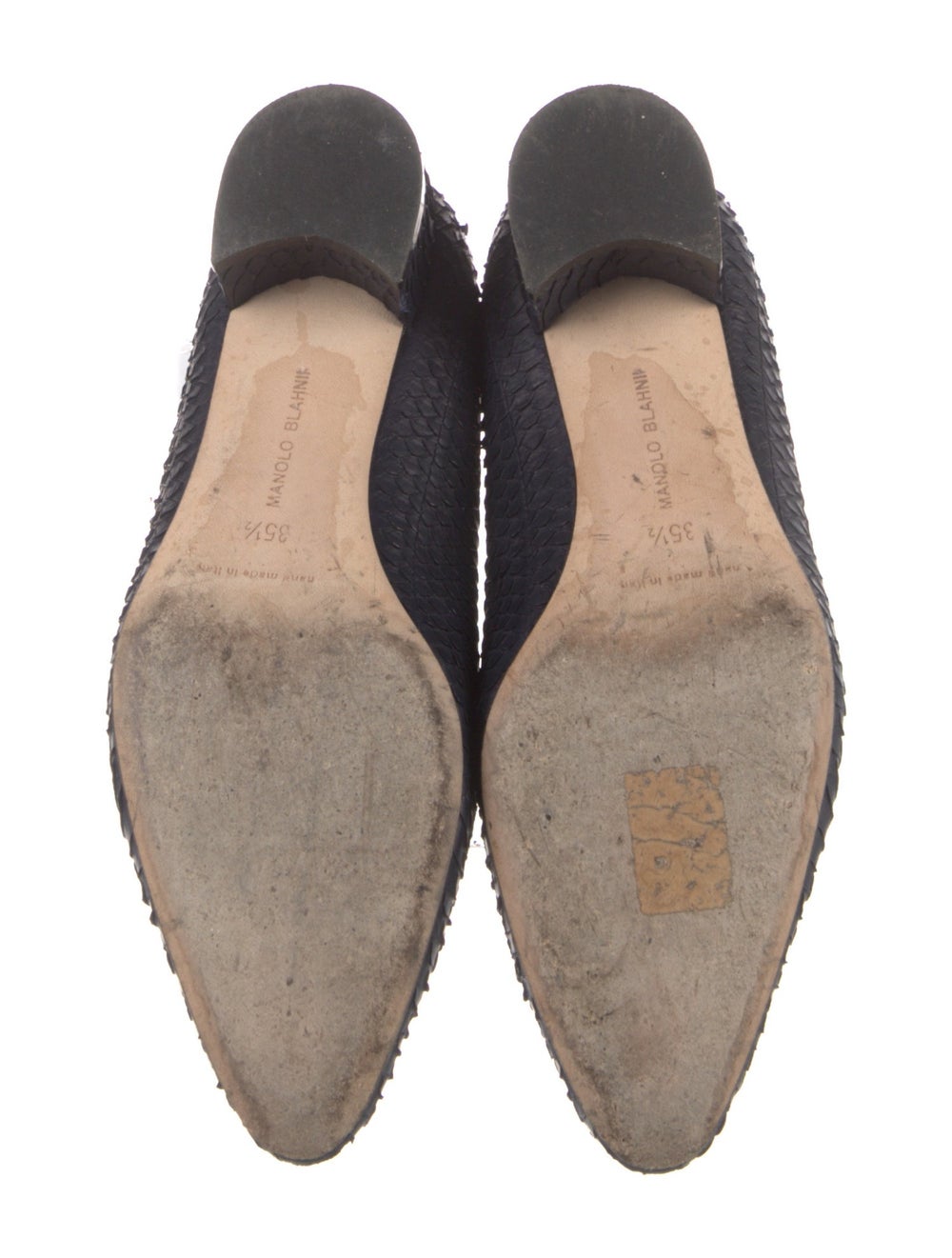 Manolo Blahnik Listony Pumps Blue Python Leather … - image 5