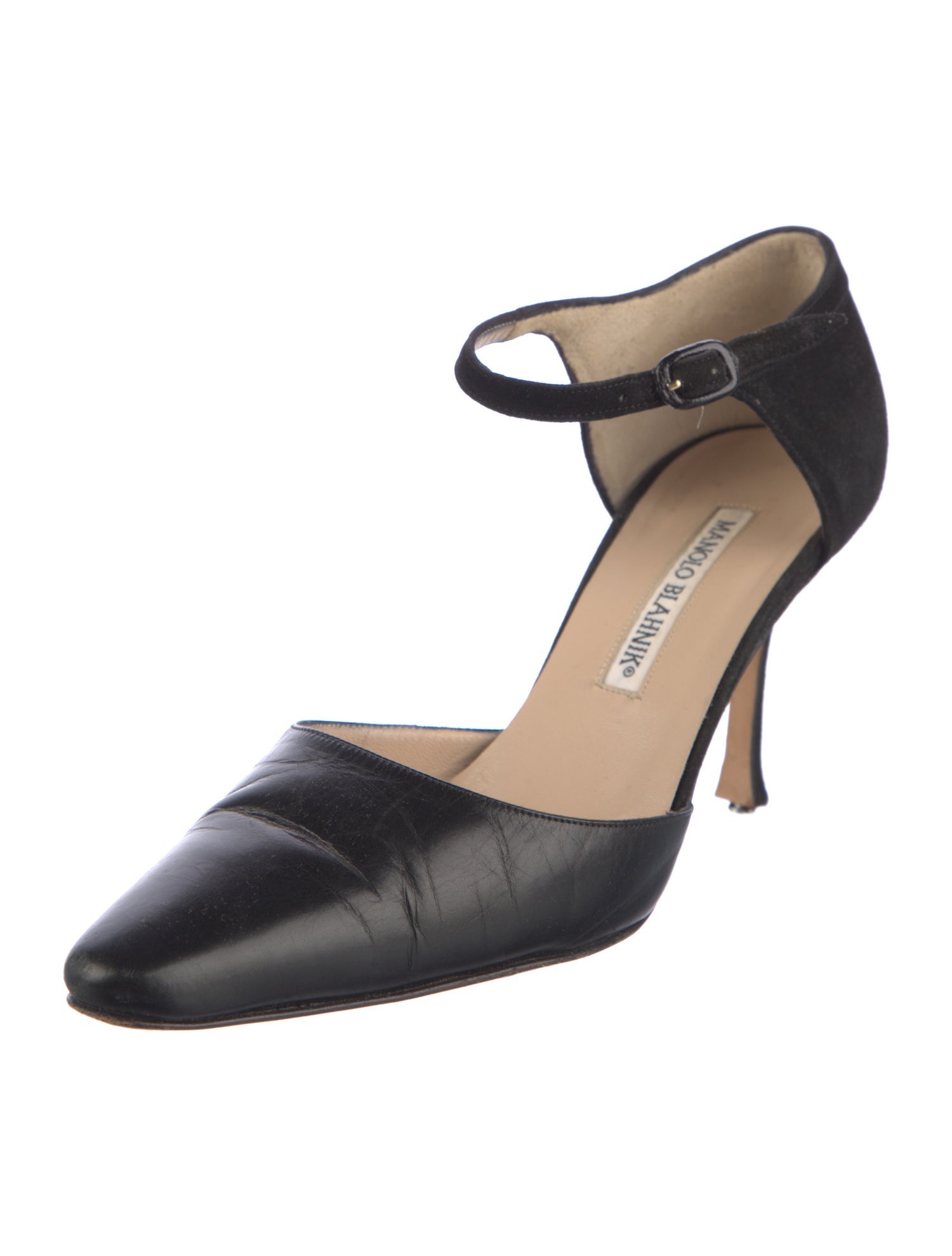 Manolo Blahnik Leather D'Orsay Pumps