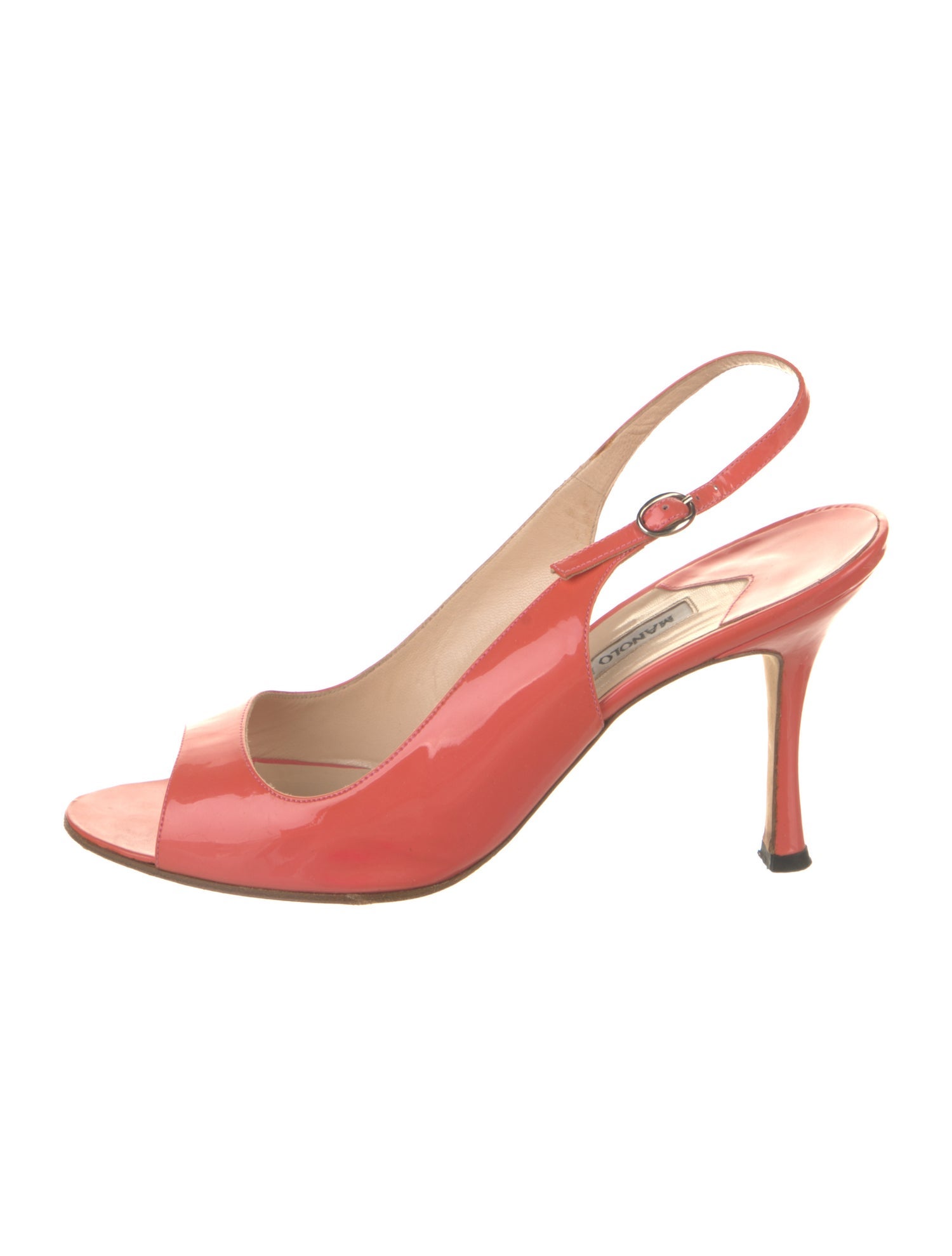 Manolo Blahnik Patent Leather Slingback Sandals