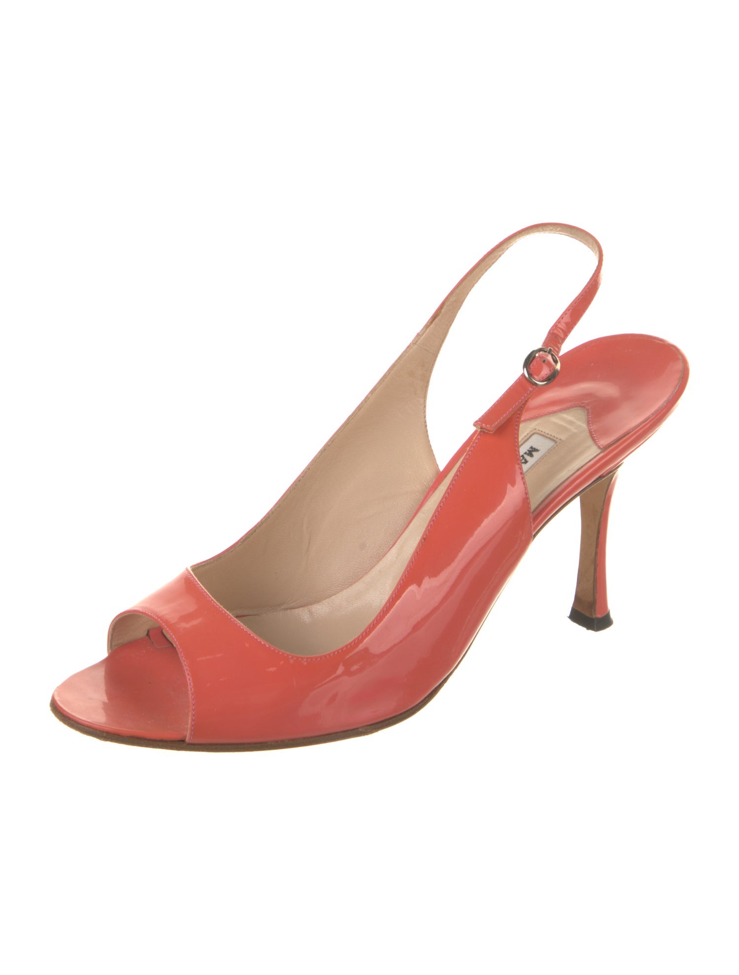 Manolo Blahnik Patent Leather Slingback Sandals