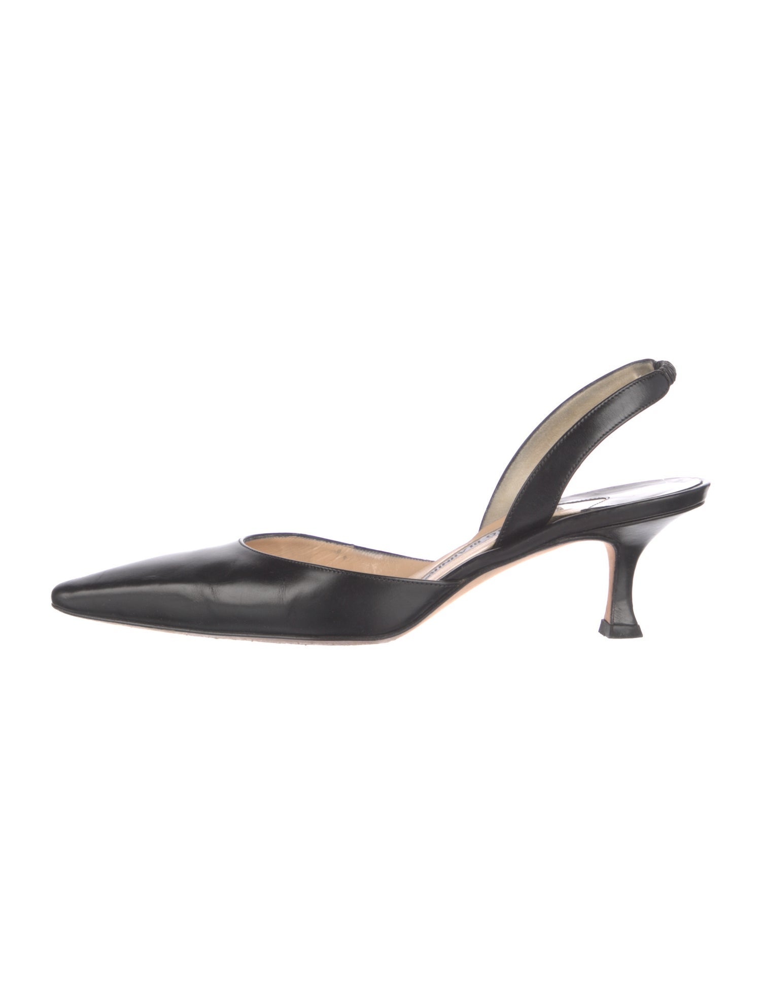 Manolo Blahnik Leather Slingback Pumps