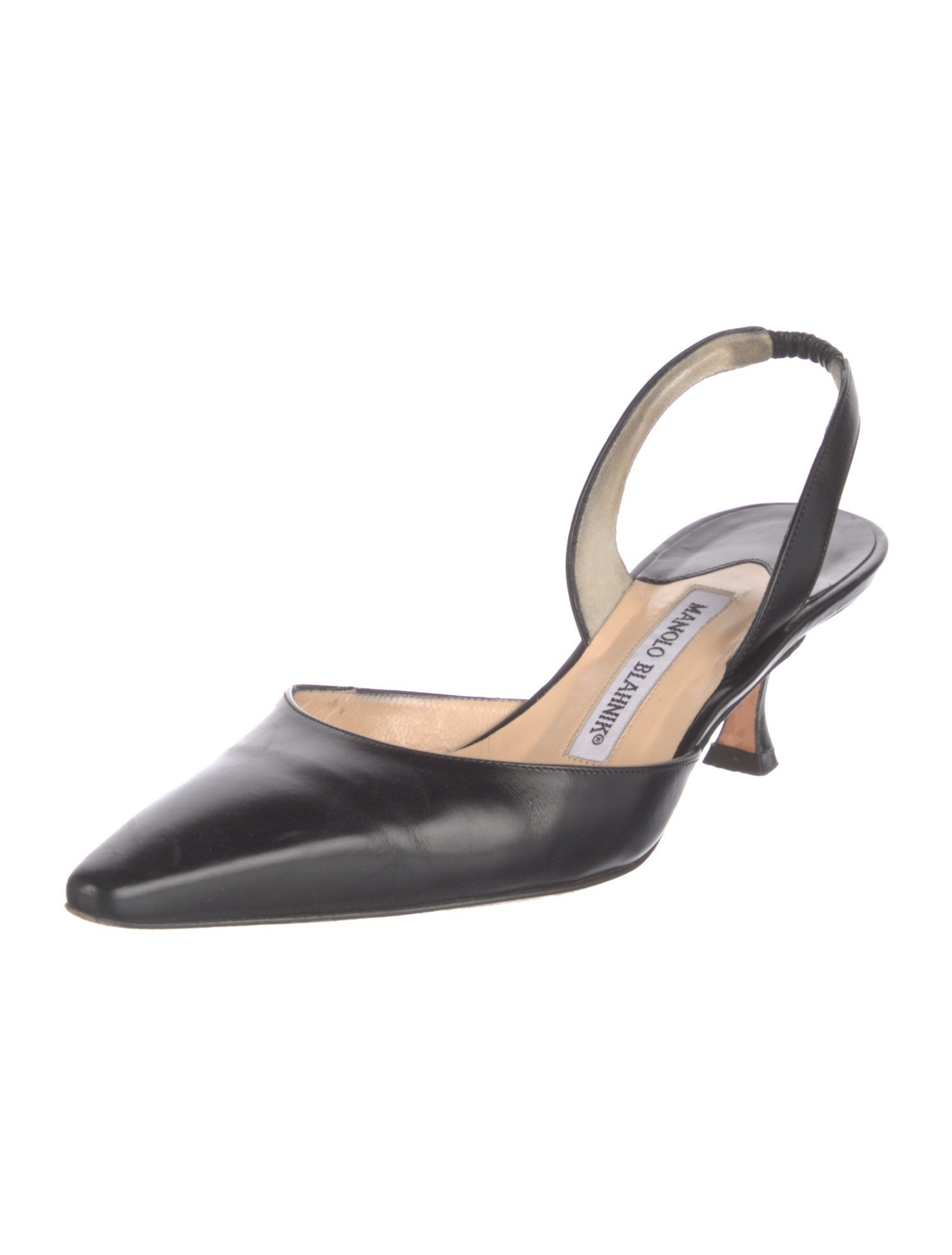 Manolo Blahnik Leather Slingback Pumps