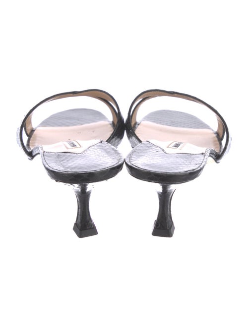 Manolo Blahnik Snakeskin Animal Print Slides